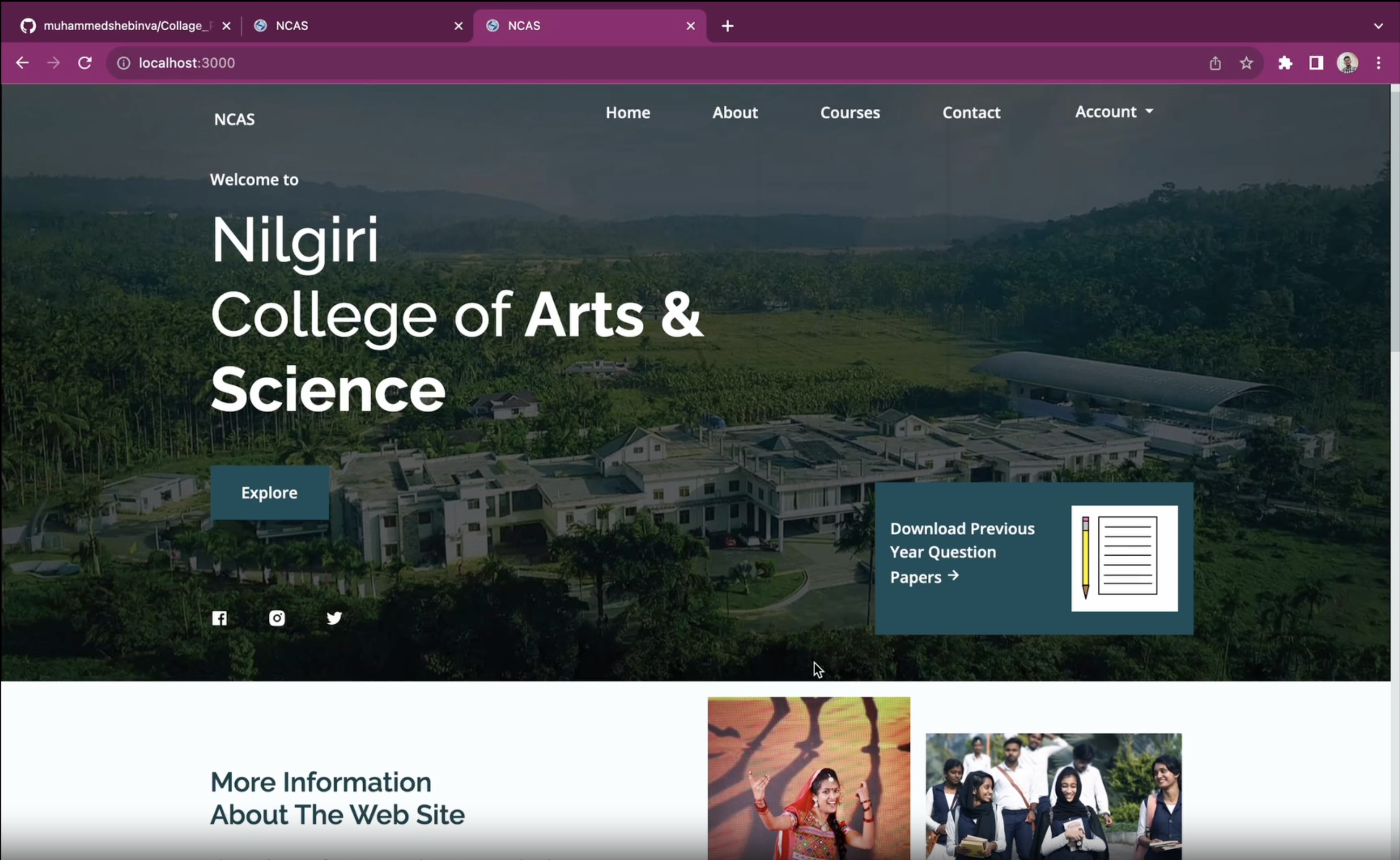 College Web Page Management System